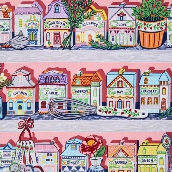 2025 LENOX PRINTFRESH Spice Village Tote Shopping Bag Organic Cotton - Picture 3 of 4